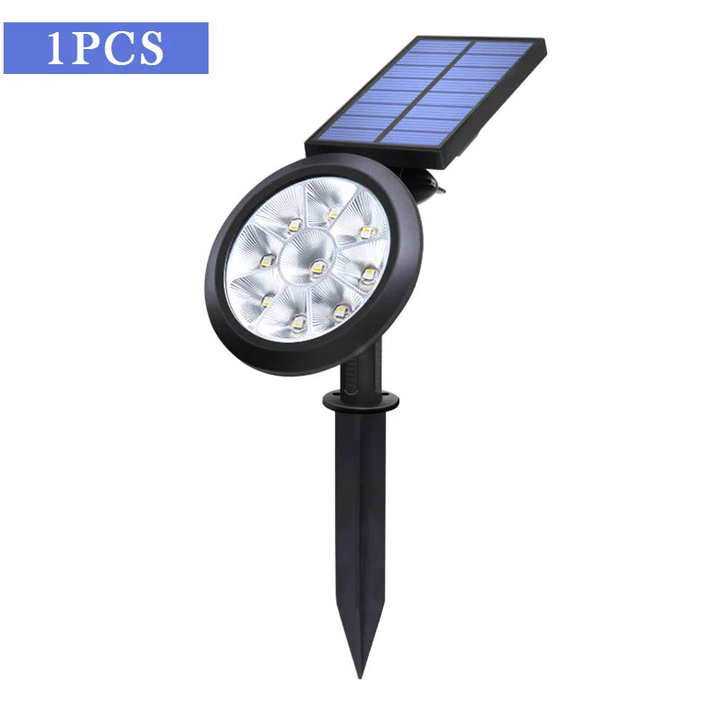 projecteur solaire led lumières réglable ip65 certification ul cqc contemporain noir opaqueextérieur moderne autonomepanneau