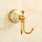 ensemble porte serviettes accessoires salle bain doré élégants classiques vintage vis fixations double porte