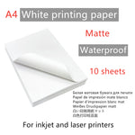 papier autocollant imprimable a4 blanc moderne 10 feuilles étanche imprimante jet d'encre bricolage artisanat