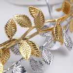 ruban feuilles dorées argentées vertes décoration maison fête craft polyestere doubleface 5mètre élégant artisanal