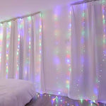 guirlande lumineuse rideau led decoration noel maison salon blanc multicolore telecommande usb