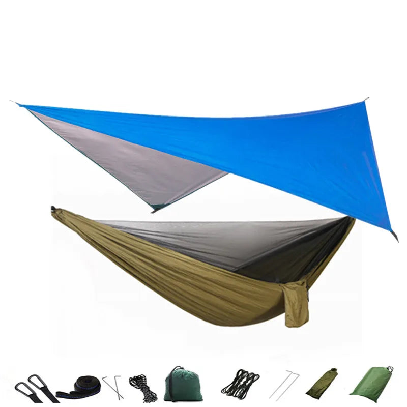 hamac camping moustiquaire auvent portable randonnée voyage survie extérieur vert