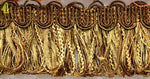 ruban décoratif or rouge franges pompons tissu élégant classique maison 13mètres