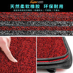 tapis sol rouge noir quilté moderne hitachi logo cabine véhicule