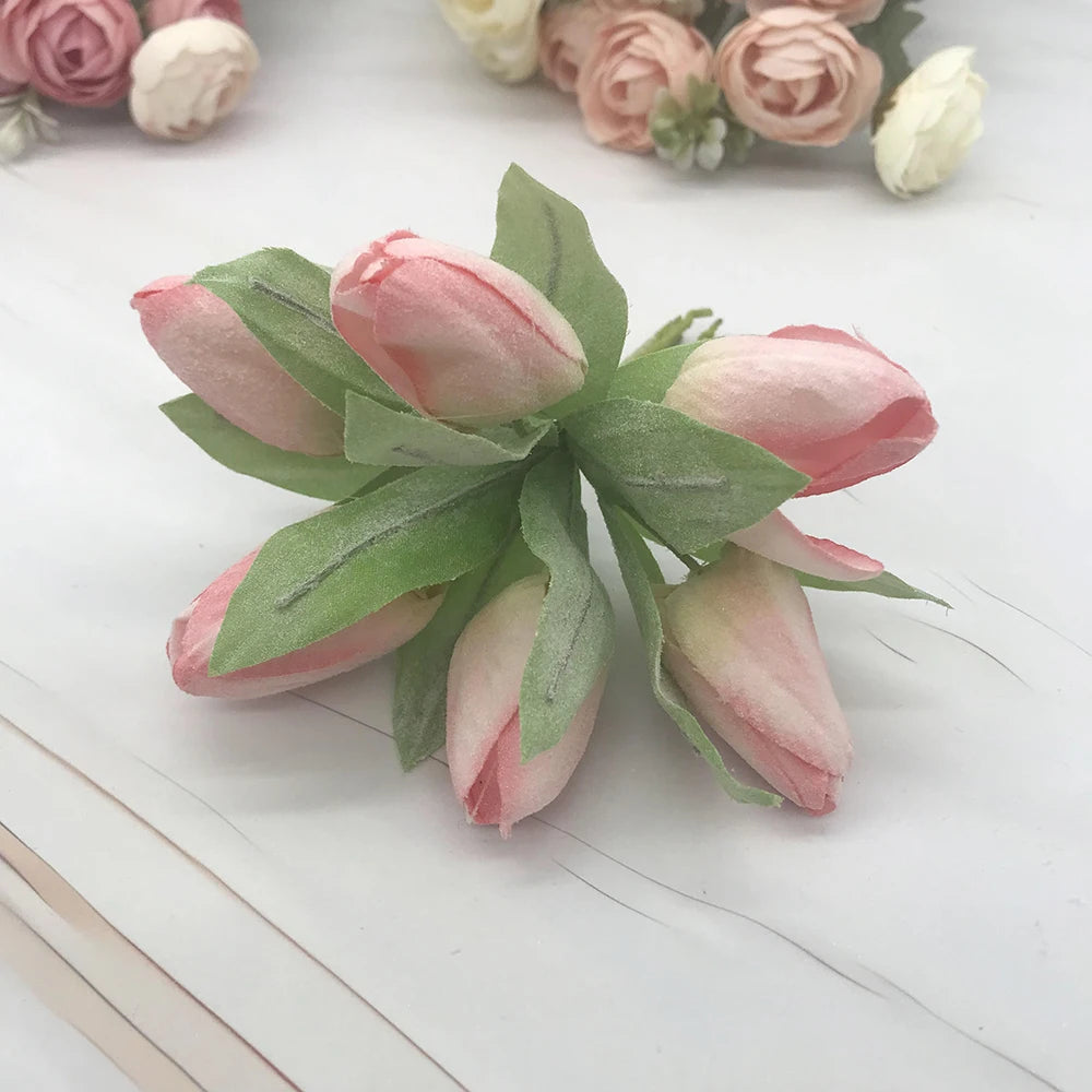 bouquet tulipes artificielles rose blanc jaune feuilles vertes décoration intérieure mariage anniversaire