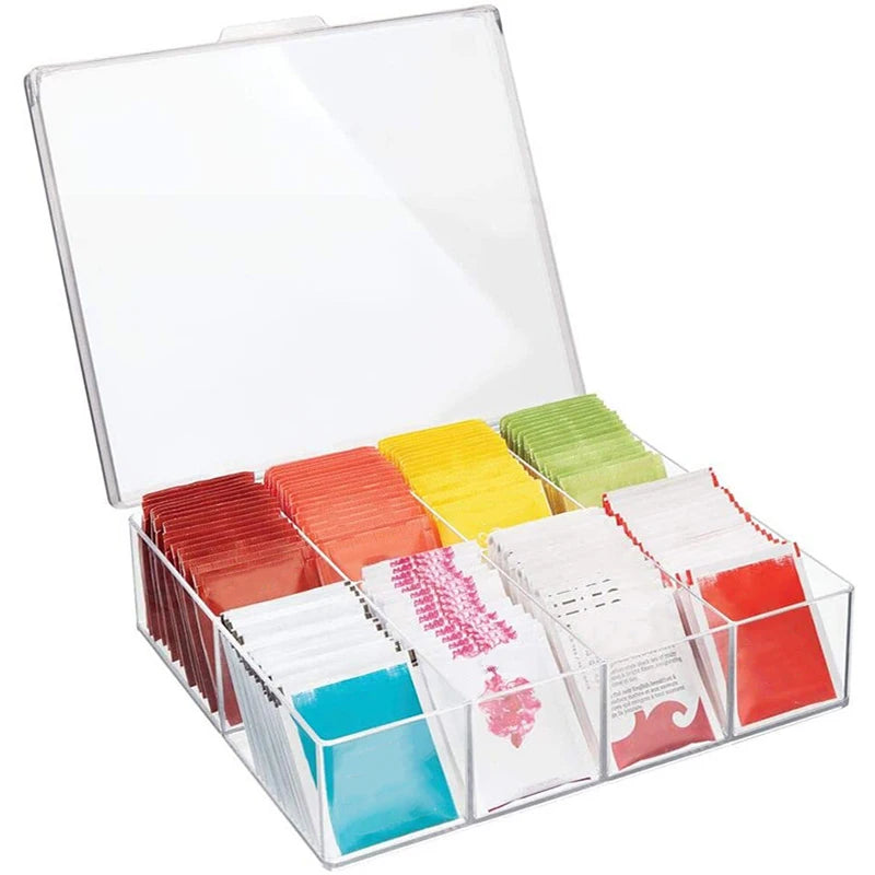 boîte rangement transparente moderne compartiments cartons colorés papeterie organisation efficace empilable sécurisée couvercle protection
