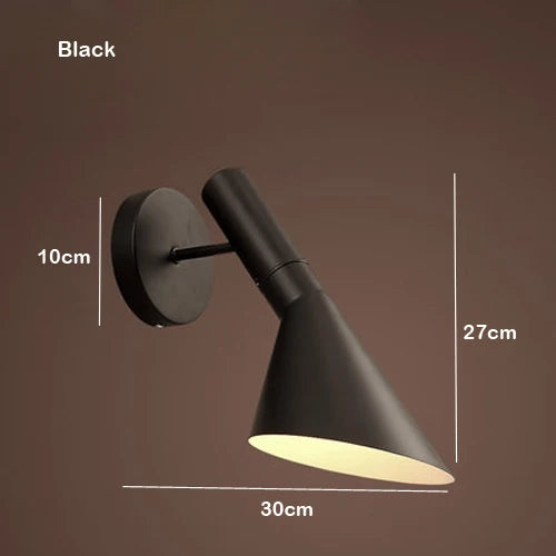 applique murale moderne minimaliste noir blanc fixée mur interrupteur bouton led chambre cuisine étude