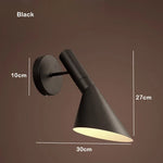 applique murale moderne minimaliste noir blanc fixée mur interrupteur bouton led chambre cuisine étude