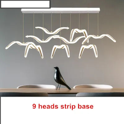 suspension lumineuse moderne oiseaux blancs clips facile led chambre salon