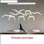 suspension lumineuse moderne oiseaux blancs clips facile led chambre salon