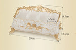 organisateur maquillage réutilisable résine fleurée classique beige doré rose bleu