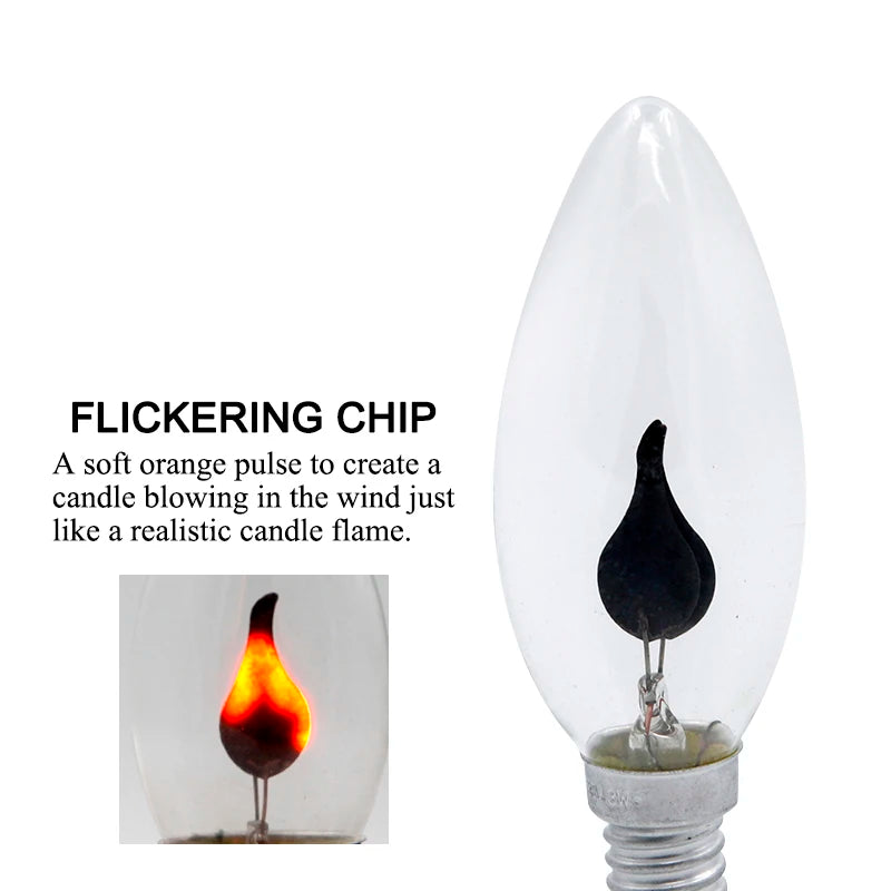 ampoules led flamme transparentes moderne effet flamme 3w e14 e27 500 lumens 30000h