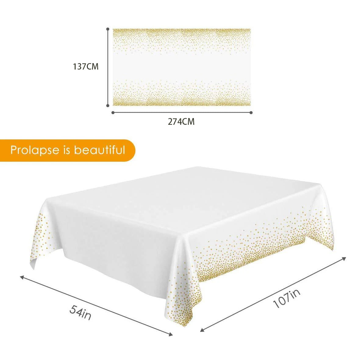 nappe décoration étoiles dorées anniversaire mariage noël moderne festive blanc or
