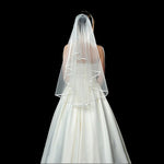 voile mariée deux couches blanche classique élégante tulle épaules clips transparent légèrement opaque finement