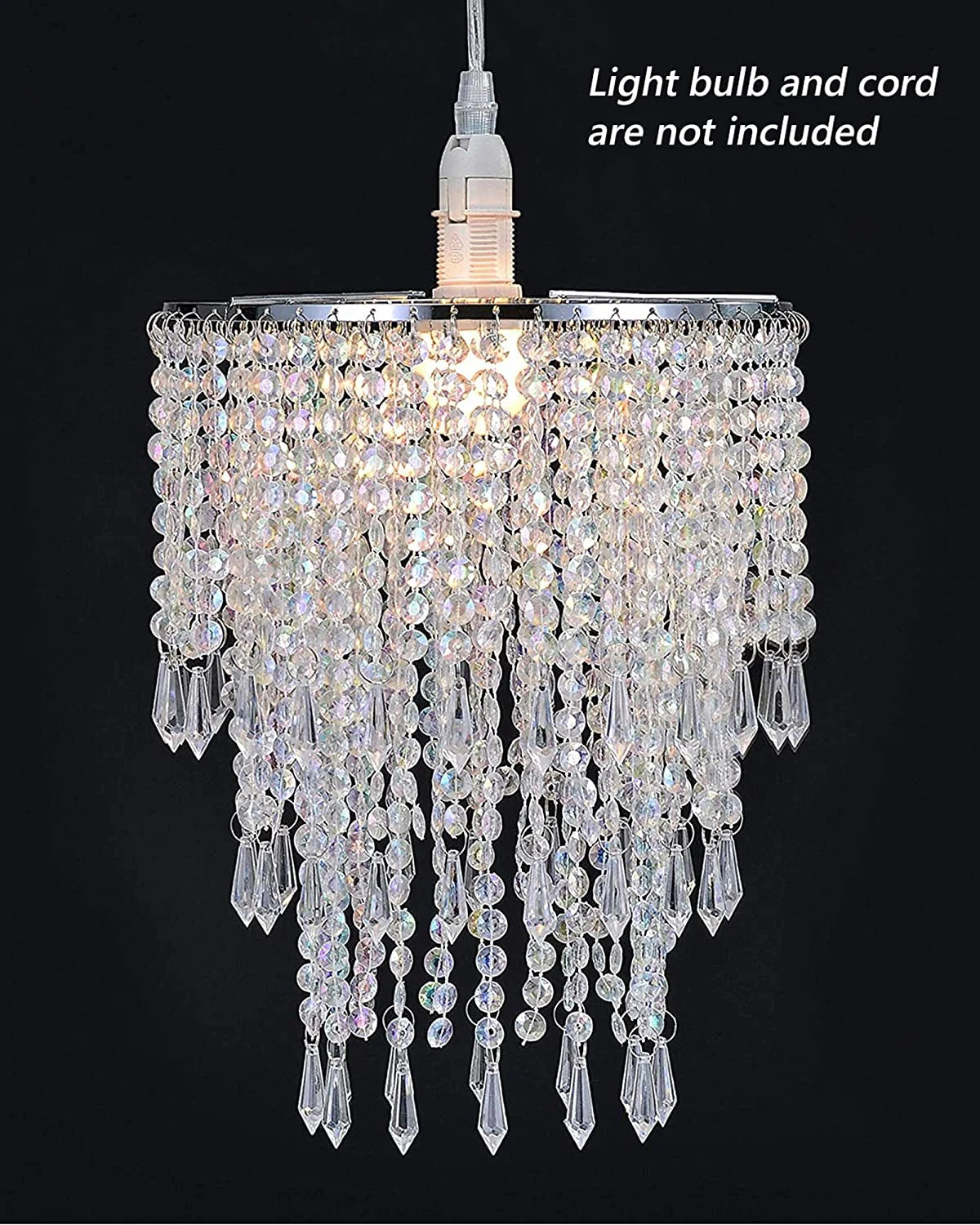 lampe suspendue abat jour cristal transparent classique tringle chambre salon mariage