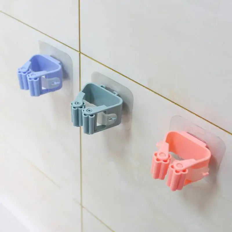 porte balai mural adhésif blanc gris vert moderne transparent pratique