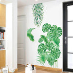 Stickers muraux feuilles tropicales moderne adhésifs chambre salon 80cm 75cm PVC verts différents