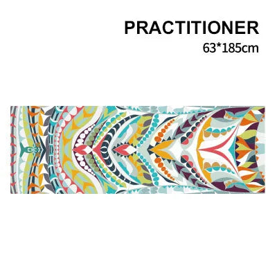 tapis yoga double couche non glissant bleu marine motifs floraux moderne 185x63cm yoga fitness