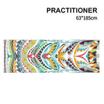 tapis yoga double couche non glissant bleu marine motifs floraux moderne 185x63cm yoga fitness