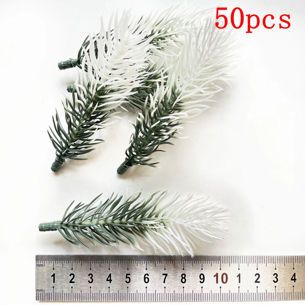 décoration intérieure branche artificielle sapin feuilles vert naturelle clips diy 50 pièces festive mariage