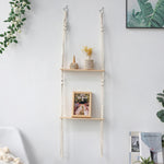 Décoration bohème étagère flottante en macramé