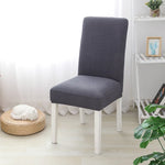 housse chaise marron noir bleu rose verte gris moderne spandex polyester jacquard unicolore elastic