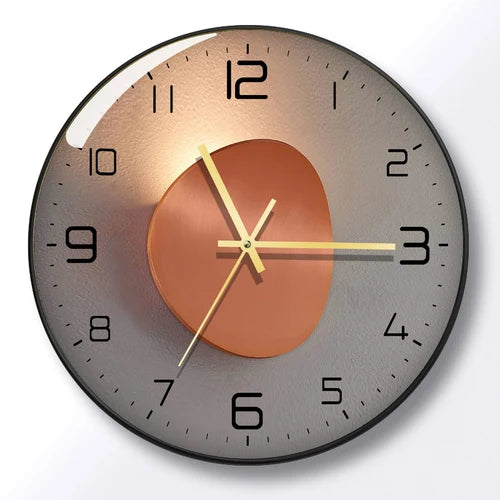 horloge murale moderne abstraite noir doré salon chambre coucher 12 14 16 pouces
