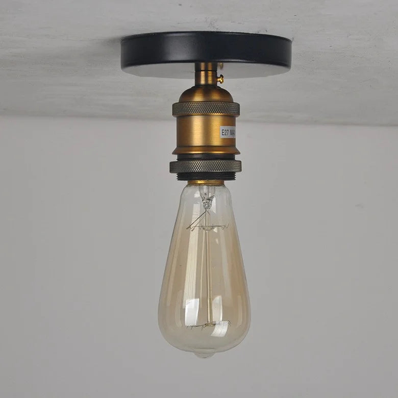 lampe suspension industrielle transparente noire dorée fixations ampoule led éclairage chambre salle manger