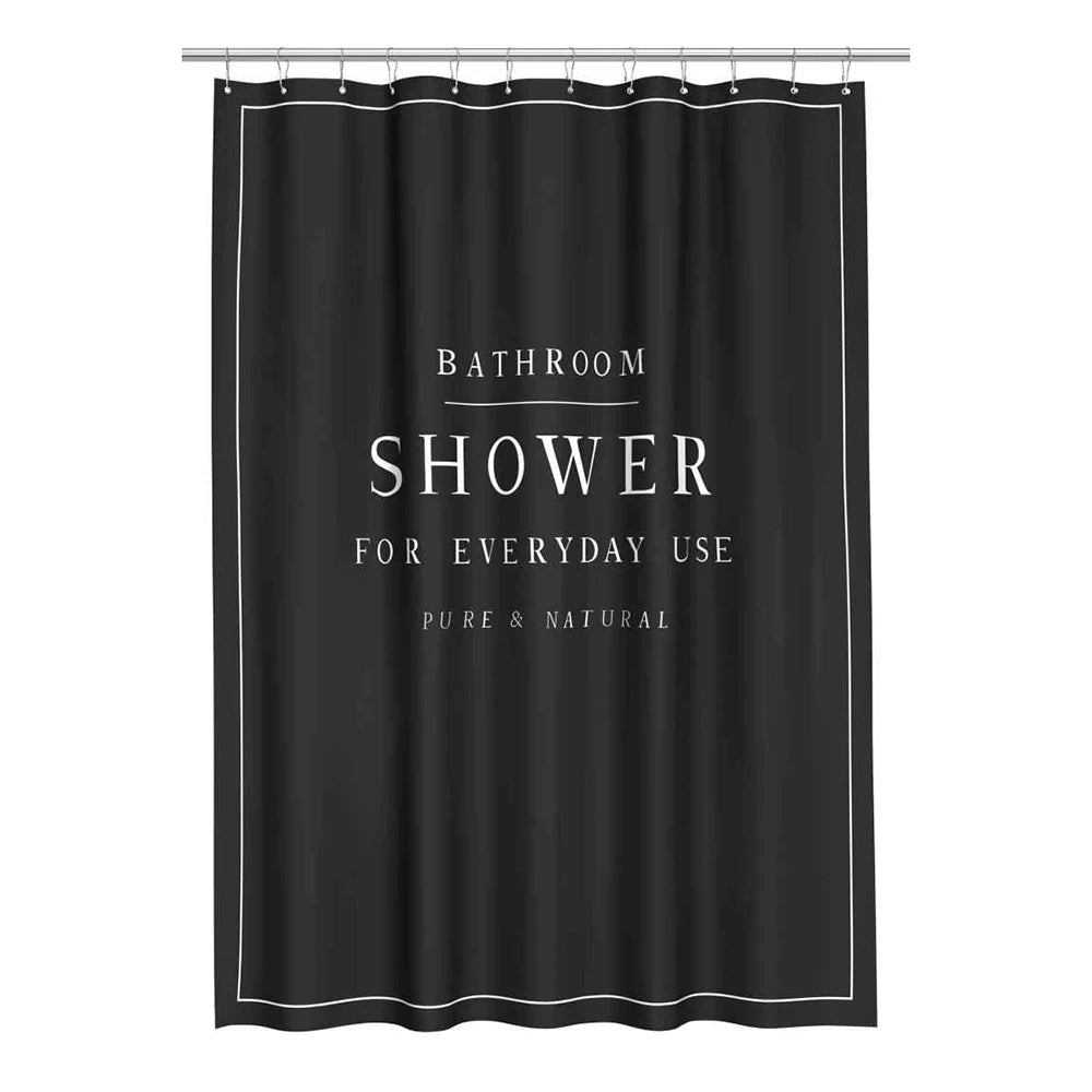 rideau douche polyester solide blanc noir minimaliste respectueux environnement métalliques