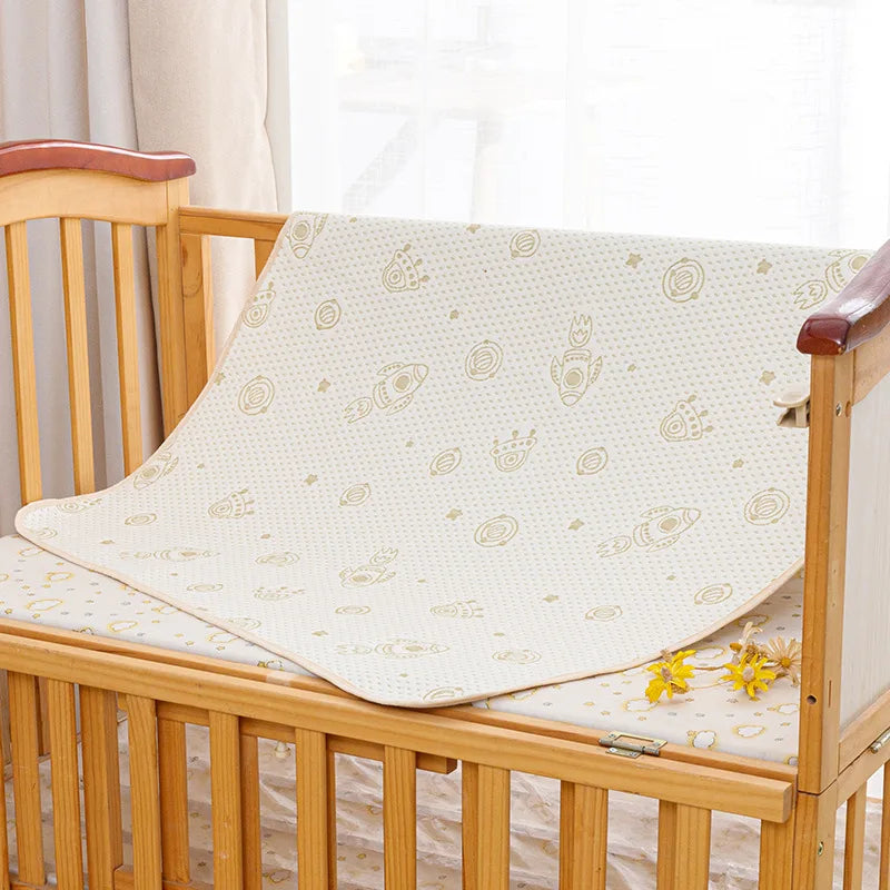 couverture bébé coton douce nuages dorés rose clair bleu clair texturée 36 mois