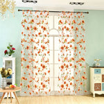 Rideau transparent motif fleurs romantiques pour salon Ombre Interieur