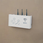 boîte rangement routeur modem optique cable électrique moderne adhésif blanc fleuri