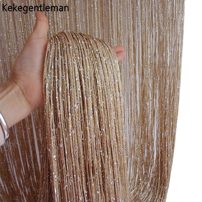 Rideau de perles pour porte en polyester brun décoratif
