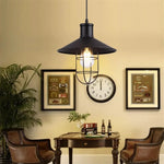suspension lumineuse industrielle vintage fer noir ampoule led chaîne métallique salon chambrehôtel