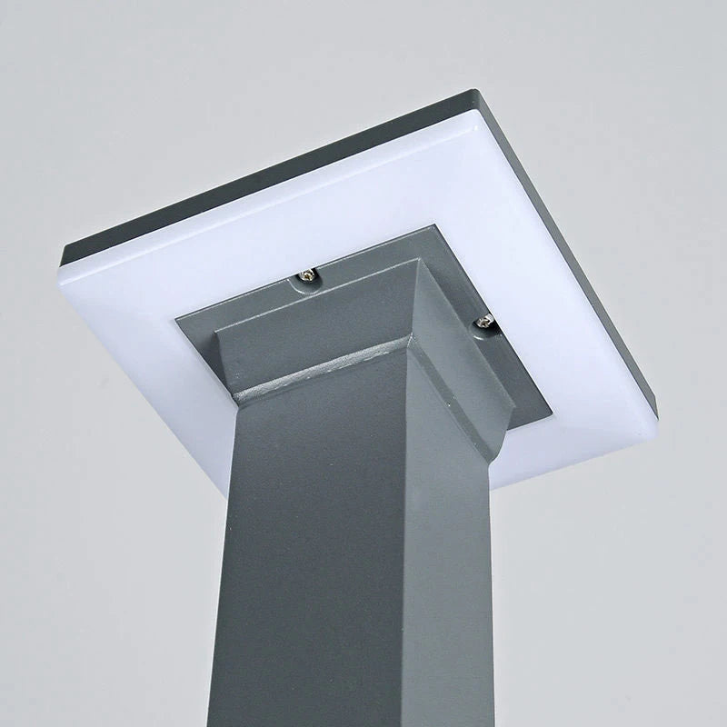 lampe solaire moderne gris métallisé waterproof ip65 éclairage extérieur gazon parc villa led 85