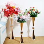 vases dorés modernes lisses haute mariage anniversaire décoration table événement