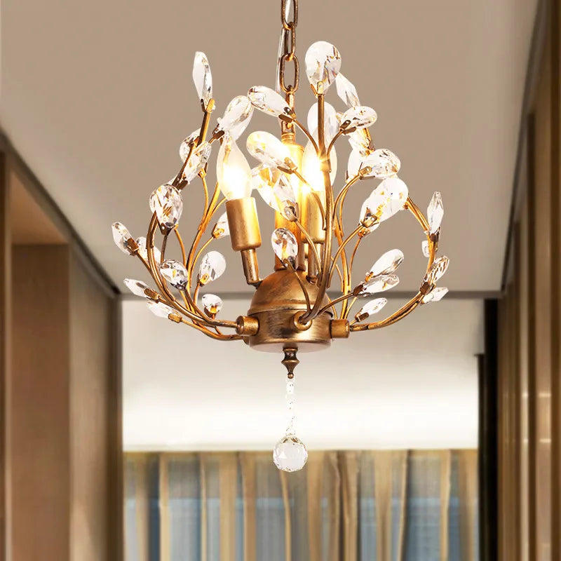 lustre moderne branches cristal chrome doré éclairage intérieur salon chambre boutique