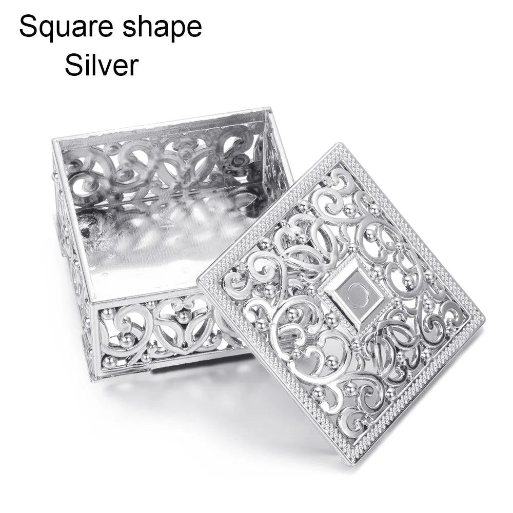 boîtes bijoux or argent élégantes ajourées classiques bonbons favor mariage trinkets organizer