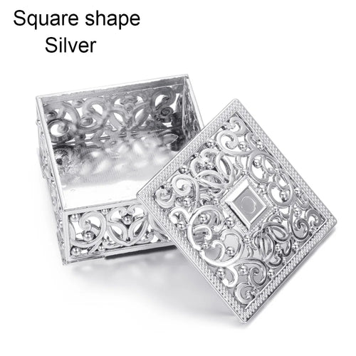 boîtes bijoux or argent élégantes ajourées classiques bonbons favor mariage trinkets organizer