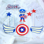 décoration gâteau thème batman captain america chauves souris ville super héros anniversaire enfant festivité