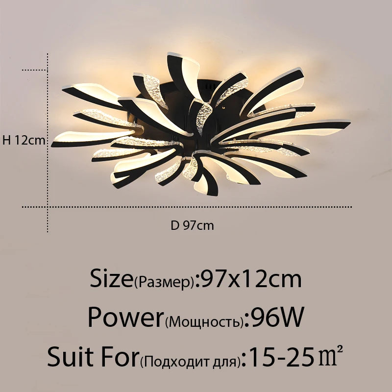 plafonnier led moderne acrylique blanc noir télécommande éclairage quotidien chambre salon moderne ultrafin