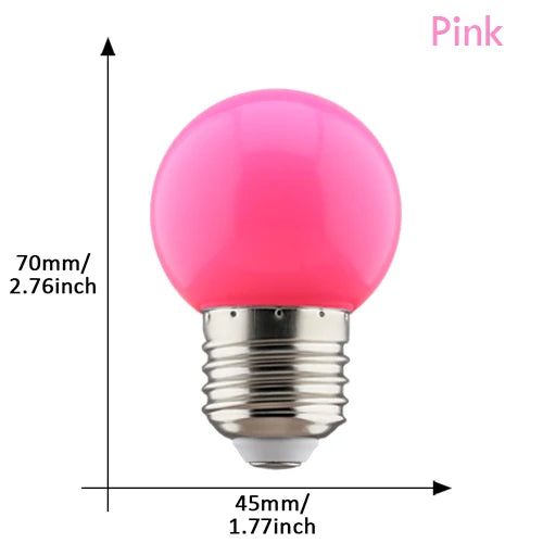 ampoules led e27 multicolore opalescentes moderne 360° rouge vert jaune bleu blanc rose orange