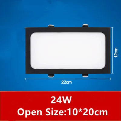 plaque led moderne noir blanc 12w 18w 24w clips métalliques opacité 10x20cm