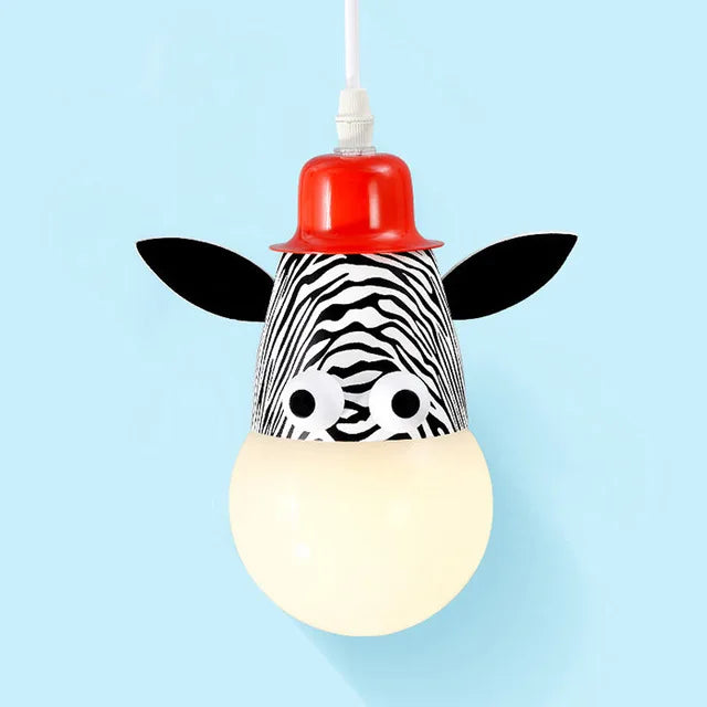 lampe suspension enfant animaux tigre zèbre singe luminaire chambre moderne couleur vive