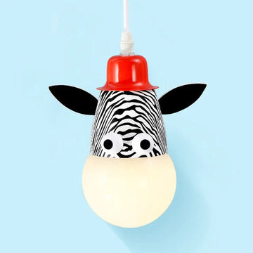 lampe suspension enfant animaux tigre zèbre singe luminaire chambre moderne couleur vive