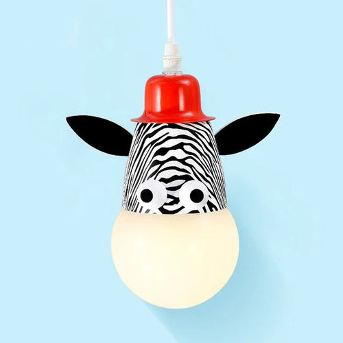 lampe suspension enfant animaux tigre zèbre singe luminaire chambre moderne couleur vive