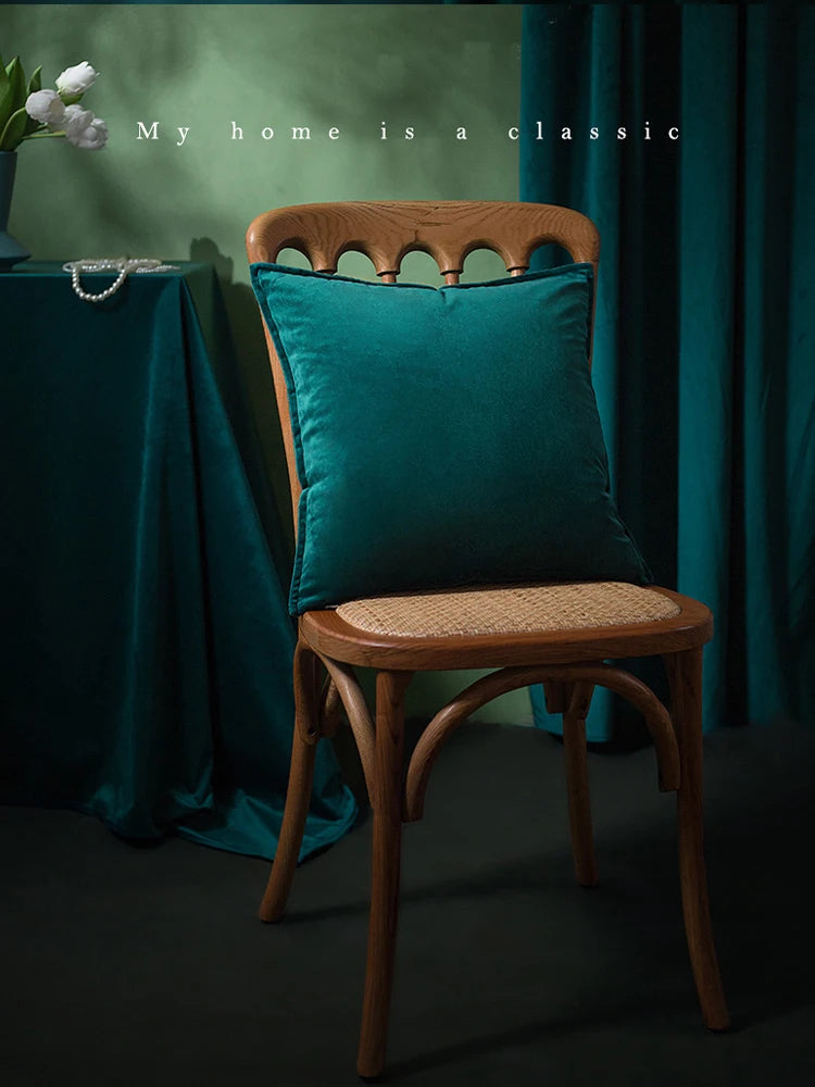 housse velours coussin décoratif 30x50cm 45x45cm classique fixation vert marron orange salon chambre