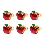 Lot de 6 ronds de serviette pomme rouge strass pour Noël, mariage et décoration de table festive
