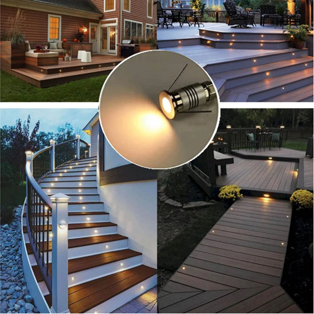 lumière led sous terrain 12v ip67 argentée moderne extérieure jardin 1w 12v