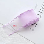 ruban dentelle fine polyester coton rose clair gris vert pâle blanc violet translucide élégant